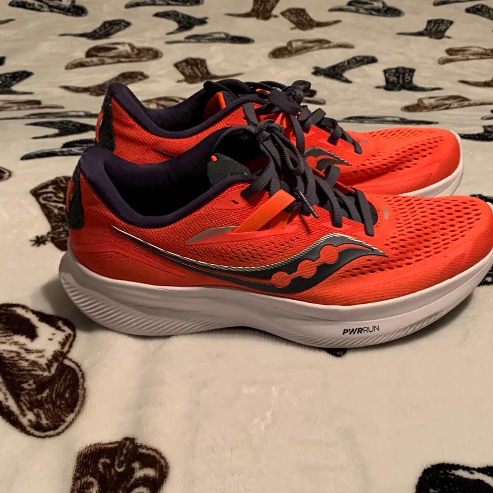 Saucony Vibrant Red and Black Athletic Shoes